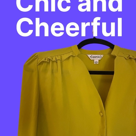 Nanette Lepore Lime Green Blouse XS – Gathered Shoulders, Lightweight & Chic - Picture 6 of 6